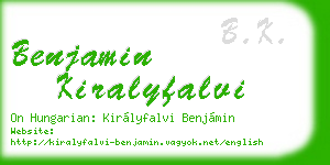benjamin kiralyfalvi business card